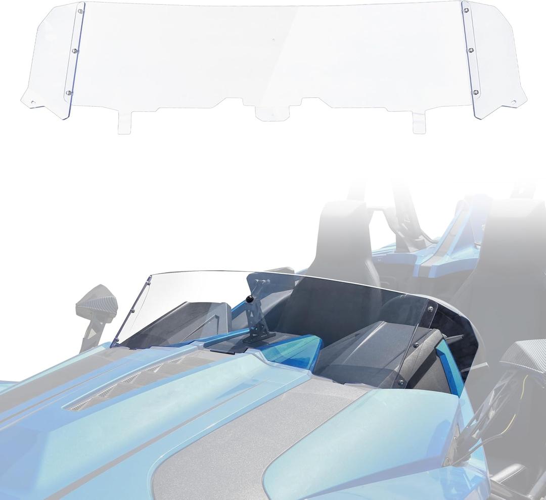 Front Windshield for Polaris Slingshot, Durable PC Dustproof Scratch Resistant Clear Windscreen Deflector for Polaris Slingshot S R SL SLR LE GT 2015-2025 Accessories, Replace #2882154