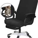 SARAFLORA Office Chair Cover- Large, Black- Removable Computer Cover for with Zipper Universal Rotating Desk High Back Seat Washable Protector Pets L(1Pcs)