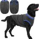 Lelepet Fleece Dog Sweater Zip Up Dog Fleece Jacket Reflective Warm Sweatshirt for Cold Weather Soft & Lightweight Pet Sweater Vest for Puppy Small Medium Large Dogs(XS-3XL) (Gray)