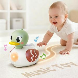 iPlay, iLearn Baby Musical Duck Toy, Infant Tummy Time Crawling Toy, Toddler Music Duck W/Light Sound 6-12 Month, Sensory Development Learning First Birthday Gift 7 8 9 10 Month 1 Year Old Boy Girl