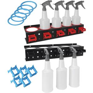 Spray Bottle Holder Rack Spray Can Organizer Storage Wall Mount, 5 holes（2 pack）