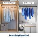 Heavy Duty Shower Curtain Rod - 42 to 60" Adjustable,3-In-1 Installation (No Drilling, Adhesive Or Screw In Mount),Non-Slip Rust-Resistance Tension Rod for Bathroom,Closet,Kitchen,Doorways