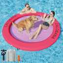CALOBANA Water Hammock Inflatable Round Floating Ring, Lake Floats Raft Island Inflatable Dock Platform for Adults Pool River Beach Party