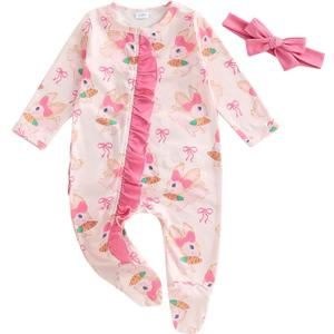 Kuriozud My First Halloween Outfit Baby Girl Ghost Romper Pumpkin Onesie Newborn Preemie Girl Pajamas Thanksgiving Clothes (0-3 Months, Pink Rabbit) Kuriozud My First Halloween Outfit Baby Girl Ghost Romper Pumpkin Onesie Newborn Preemie Girl Pajamas Thanksgiving Clothes (0-3 Months, Pink Rabbit)