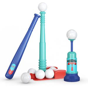 T Ball Stand for Kids and Toddlers 1-3, 3-5, 5-8. Baseball Set Includes 6 Large Balls, an Adjustable Tball Batting Tee, and a Pitching Machine. Kids Bat and Ball, T-Ball Sets for Kids