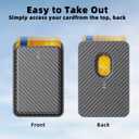 Leather Magnetic Phone Wallet - Mag Wallet RFID, 3 Card Holder For iPhone 12/13/14/15/16 Series, Carbon Fiber Black