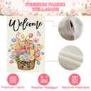 Baccessor Easter Garden Flag 12x18 Inch Double Sided Burlap Outside,Easter Eggs Bunny Spring Tulip Flowers Welcome Yard Holiday Flag