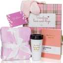 Chemo Care Package, Cancer Care Gifts for Women with Blanket, Socks, Journal, Tumbler (Pink)