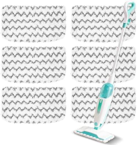 6 Pack Steam Mop Replacement Pads Compatible with Shark Steam Mops S1000/S1000A/S1000C/S1000WM/S1001C, Floor Steamer Pads Washable, Reusable Microfiber Cleaner Pads