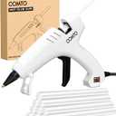 Full Size Hot Glue Gun with 10 Sticks, Heavy Duty Glue Gun with 80W Super Power, Anti-scald Nozzle and Easy Squeeze Trigger, Perfect for Crafting, DIY and Repairs - White