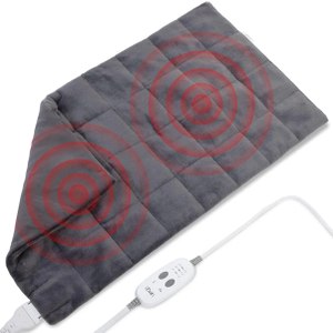 Dowin Almohadilla Térmica Extra Grande Con Masajeador, Almohadillas Térmicas Ponderadas Para Aliviar El Dolor De Espalda, Almohadilla Térmica Eléctrica De 33 X 18 Pulgadas Para Calambres, 3