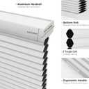 Joydeco Cellular Shades Cordless, 35 Inch Wide Blackout Cellular Blinds for Windows, Waterproof Honeycomb Blinds White Window Coverings for Bedroom, Living Room, Office, Kitchen (35" W x 64" H)