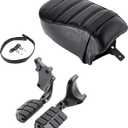Passenger Pillion Seat with Passenger Anti Vibration Rubber Footpeg Mount Kit fits for Harley 2016-2022 Sportster Iron 883 XL883N Models