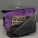Satwip Weighted Blanket 10 Pounds Purple Fuzzy Warm Flannel Bed Blanket for Adults with Soft Breathable Sanded, 48 x 72 inches, Purple