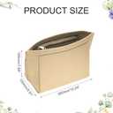 Uxcell Purse Organizer Insert, Medium Felt Handbag Organizer Bag Storage & Finishing Inner Bag Liner with Zipper for Chic Backpack Tote Shoulder Bags, Beige