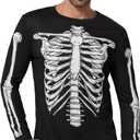 Spooktacular Creations Halloween Men Skeleton Costume Long Sleeve shirt for Adult, Halloween Costumes for Men 2025 (L)