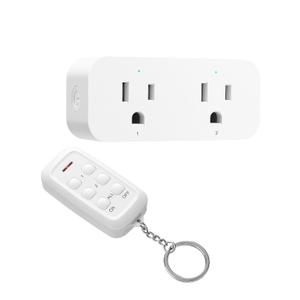 DEWENWILS Wireless Remote Control Outlet, 2 Independent Control Sockets Electrical Remote Light Switch, No Interference Remote Outlet Switch, No Wiring, 15A/1875W, 100 FT Range