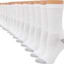 Hanes Women's Socks Pack, Ankle, Crew, No Show Socks, Moisture-wicking, Multi Pack (5-9, White - Crew 14 Pair)