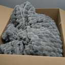 CASAAGUSTO Fluffy King Comforter Set, Grey Luxury Rabbit Faux Fur Comforter Set King Size, 3 Pieces Soft Fuzzy Warm Bedding Set for Winter Autumn, Thick Plush Bed Comforter with 2 Pillowcases (King(102"*90"))