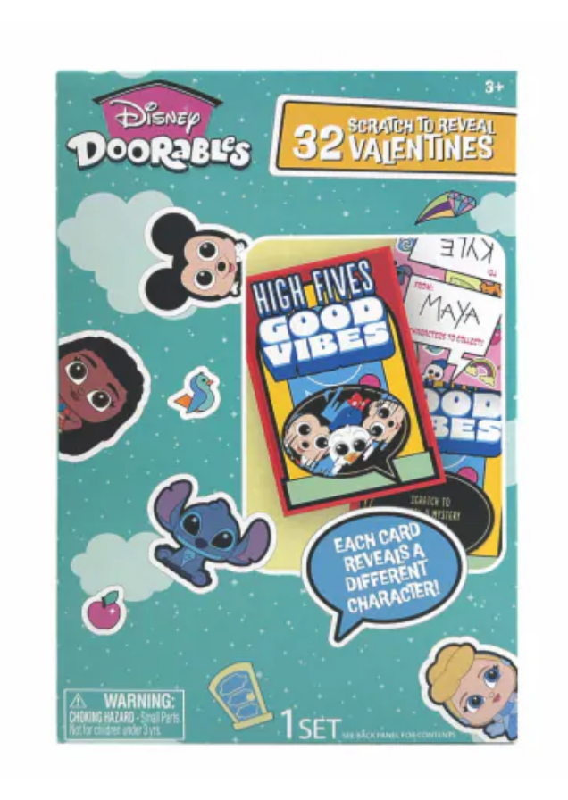 Disney Doorables Scratch to Reveal Valentine Card, 2 Pack