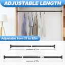 CorkLatta Black Shower Curtain Rod 31 to 92 Inch,1 Inch Diameter Adjustable Spring Tension Stainless Steel Telescoping Rod,Easy Install,No Rust