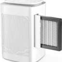 Dehumidifier and Air Purifier Combo HEPA H13 Filter and Negative Air Ion Function,54oz(1600ML) Water Tank with Drain Hose,24hrs Auto-Off Timer,Idea for Bedroom,Bathroom(W)