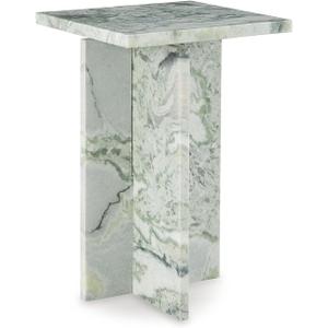 Signature Design by Ashley Deaconwell Contemporary Marble Accent Table, White & Light Green