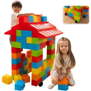 MassBricks Jumbo Plastic Building Blocks - 86 Pieces Giant Toddler Bricks Kids, Boys, Girls Age 1 - 8 Play Large Educational, Construction, Stacking Toys BPA Free Storage bin for (1 Pack)