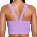 XUNYU High Support Sports Bra for Women Workout Tops Built in Bra Athletic Tank Top High Impact Padded Longline Yoga Bra