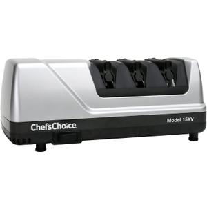 Chef'sChoice 15XV EdgeSelect Professional Electric Knife Sharpener with 100-Percent Diamond Abrasives and Precision Angle Guides for Straight Edge and Serrated Knives, 3-Stage, Gray