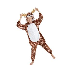 Kid Reindeer Onesie Pajamas Deer Halloween Costume Boy Girl Animal Onepiece (A - Dot deer, 12-14Years)