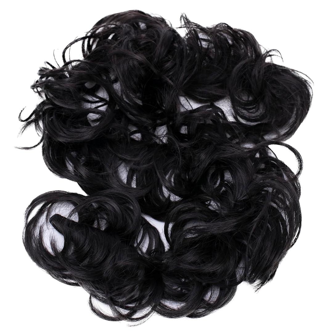 CAISHA Hairpiece Hair Wrap Heat-resistant Synthetic Fibres Curly Messy Updo Black Brown HW22