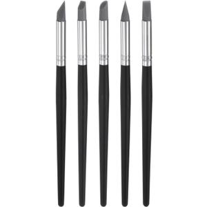 3 x HARFINGTON 5pcs Clay Sculpting Tool, 5 Size Clay Sculpting Shaper Rubber Tip Shaping Pen Silicone Brushes Shaping Carving Tool for Ceramic Sculpture Polymer Clay, Gray
