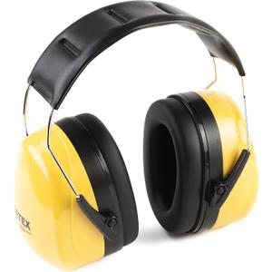 PRETEX Ear Defenders with SNR 34dB - Lightweight Ear Muffs Protection for Adults - Adjustable Noise Canceling Headphones - Over Ear Earmuffs for Work or Home - Yellow