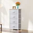 YITAHOME Dresser with 4 Drawers - Fabric Storage Tower, Organizer Unit for Bedroom, Living Room, Hallway, Closets - Sturdy Steel Frame