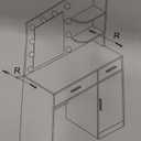 Yongchuang White Makeup Vanity with Drawers and Cabinet, Vanity Desk with Mirror and Lights Dressing Table for Bedroom