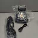 Old Fashioned Landline Phones with Classic Metal Bell, 1960s Vintage Corded Dial Phone Classic Old Fashion Telephones Wired Desk Telephone for Office and Home, Black