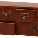 Apothecary Drawers Wooden Storage Box with 6 Drawers Vintage Countertop Wooden Drawers Apothecary Cabinet Library Card Catalog Cabinet （BROWN）