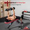 NICEPEOPLE Adjustable Weight Bench for Home Gym, 660LBS Capacity Workout Bench with 8 Backrests for Chest Shoulders Arms, Compact and Foldable Strength Bench for Small Space Apartment Room (Red)