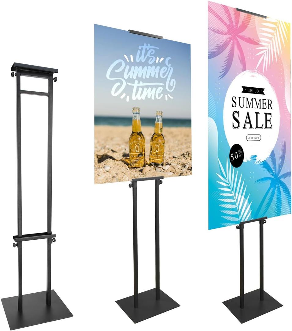 Poster Board Stand for Display, Heavy Duty Floor Sign Holder for Foam Board, Double Sided Display for Business Advertising (1Pack)