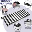 Outdoor Bench Cushion 42x18x3 Inch with Ties, Thick Waterproof Porch Swing Cushions for Patio Furniture Chair Pad, Seat Sofa Garden Replacement Cushion Sponge Filling (Black&white Stripes, 42x18)