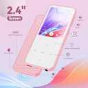 AGPTEK 64GB MP3 Player with Bluetooth, M3 2.4 inch Music Player with Speaker and FM Radio, Touch Buttons, Supports Up to 128GB(Pink)