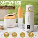 Nomad Portable Bottle Warmer  Wireless Baby Milk Warmer with 10500mAh Battery  Includes 2 Spoons & 2 Breastmilk Containers  Travel Baby Essential for Moms on The Go