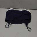 WDIRARA Women's 2 Pack Cami Top Backless Spaghetti Strap Rib Knit Padded Camisole Crop Tops (Large, Blue and White)