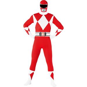 Morphsuits Power Ranger Costume Adult, Power Rangers Costume Adult Men, Power Ranger Costume Adult Woman (X-Large, Red)