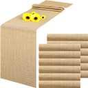 12 Pack Burlap Table Runners Rustic Table Runner Jute Farmhouse Fabric Party Centerpieces for Country Vintage Wedding Banquet Decoration, 12 x 71 Inch