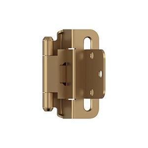 Amerock BPR7565CZ Cabinet Hinge 3/8 in (10 mm) Inset Self Closing Partial Wrap Champagne Bronze Kitchen Cabinet Door Hinge 1 Pair Functional Hardware
