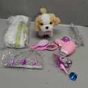 Plush Dog Toys for Kids with Crossbody Bags Princess Jewelry, Robot Puppy with Leash Walking Barking, Pretend Play Dress Up Interactive Stocking Stuffers for Toddler Girl Toys Birthday Gifts