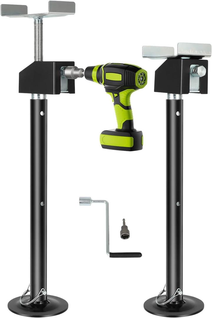 RV Slide Out Support Jacks 2 Pcs, Heavy Duty Slide Out Stabilizers For RV, Adjust 20"-48" By Electric Drill Or Hand, Camper Slide-Out Support Jacks For 5th Wheel Travel Trailer, 5000 LBS Capacity Each