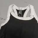Danysu Racerback Tank Tops with Built in Bra for Women High Neck Ribbed Basics Fitted Long Bra Tanks (Black, M)